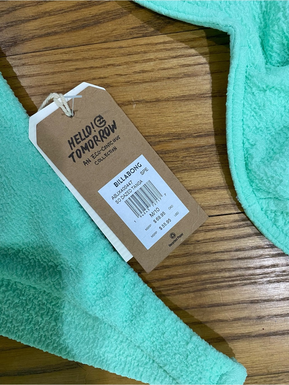 Billabong Mint Textured Bikini Set NWT - Picture 3 of 5